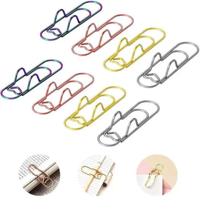 Main image of Oversized Paper Clip with Pen Holder, 8pcs Large Metal Paper Clips