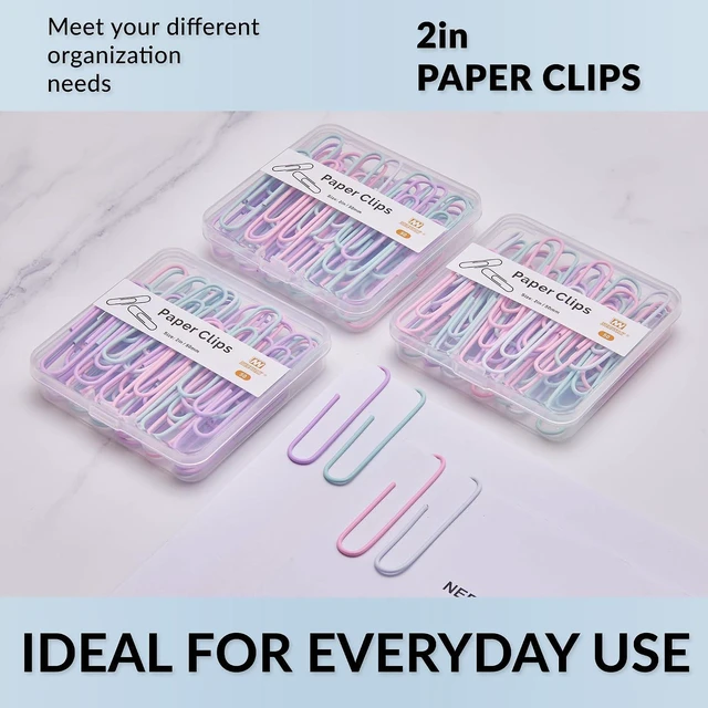 Alt view image 6 of 6 - NEEWAY Colorful Large Paper Clips, 2 Inch Jumbo Paper Clips, 150 Count, 3 Pack of 50 (Light Multicolor)