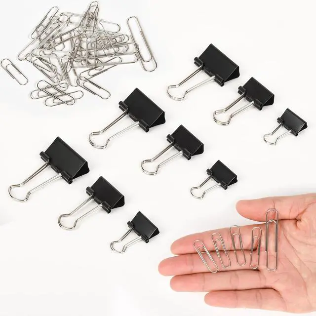 Alt view image 6 of 7 - 500PCS Paper Clips and Binder Clips Assorted Sizes