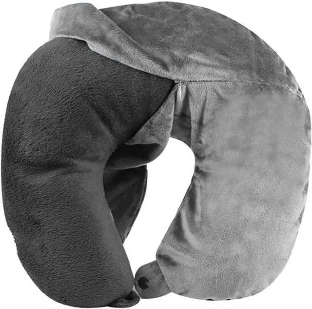 Main image of Cloudz Washable Travel Neck Pillow Cover - Grey