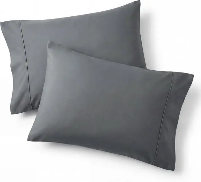 Main image of Bedsure Pillow Cases Standard Size Set of 2 - Dark Grey Brushed Microfiber Pillowcases, Super Soft and Cozy Pillow Case Covers with Envelope Closure for Kids, Wrinkle, Fade Resistant, 20x26 Inches