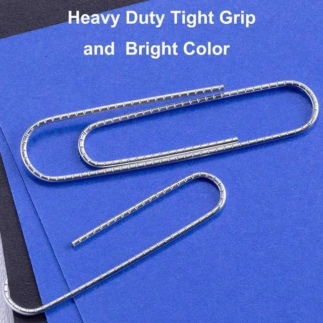 Alt view image 4 of 5 - Vinaco Non Skid Silver Large Paper Clips, 100 Pcs 2", Rustproof Office Use