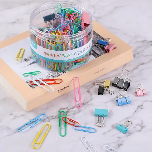 Alt view image 5 of 7 - Utron 360PCS Paperclips and Binder Clips Set, Assorted Size Clips Office Supplies in Container with Compartments, Colorful Office Paper Clips for Office and School Supplies, Document Organizing