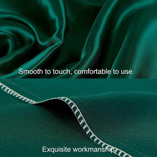 Alt view image 4 of 7 - BEDSUM 2 Pack Silk Satin Toddler Pillowcases, Luxury Silky Travel Envelope Closure Pillow Cases for Baby Boys and Girls, 14x20 Inches, Dark Green