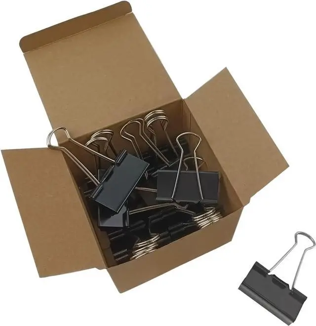 Main image of DSTELIN Extra Large Binder Clips, 2-Inch, 15 Pack (51mm Width) - Big Paper Clamps with 0.8-Inch (20mm) Capacity, Black, Ideal for Office Supplies.
