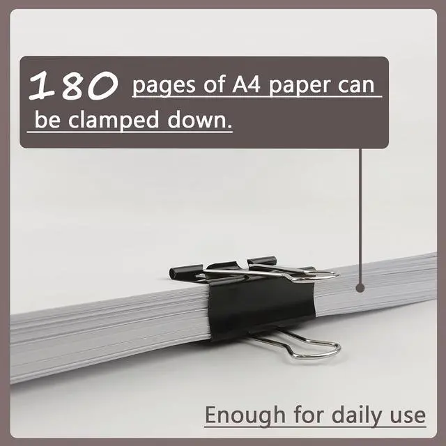 Alt view image 4 of 7 - DSTELIN Extra Large Binder Clips, 2-Inch, 15 Pack (51mm Width) - Big Paper Clamps with 0.8-Inch (20mm) Capacity, Black, Ideal for Office Supplies.