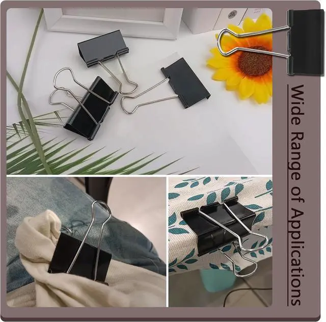 Alt view image 5 of 7 - DSTELIN Extra Large Binder Clips, 2-Inch, 15 Pack (51mm Width) - Big Paper Clamps with 0.8-Inch (20mm) Capacity, Black, Ideal for Office Supplies.