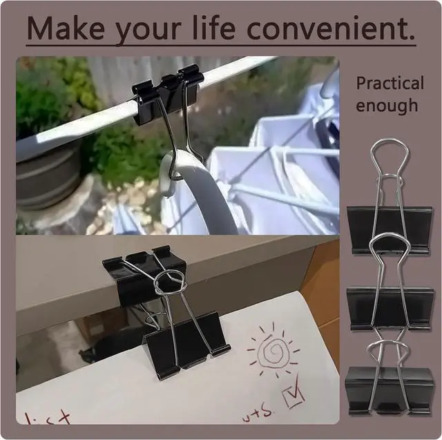 Alt view image 6 of 7 - DSTELIN Extra Large Binder Clips, 2-Inch, 15 Pack (51mm Width) - Big Paper Clamps with 0.8-Inch (20mm) Capacity, Black, Ideal for Office Supplies.