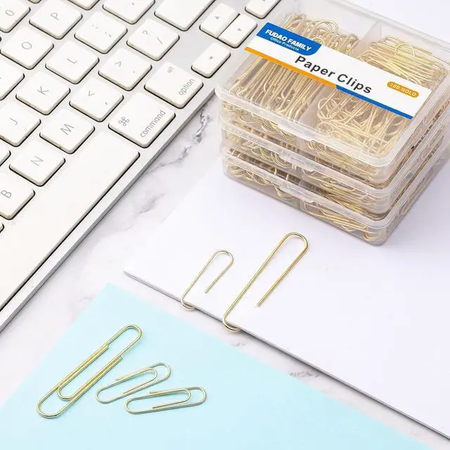 Alt view image 4 of 6 - Paper Clips Assorted Sizes, Large PaperClips, Small PaperClips, Paper Clip, 300 Gold Paper Clips, (3 Boxes of 100 Each)