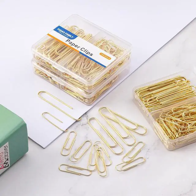Alt view image 6 of 6 - Paper Clips Assorted Sizes, Large PaperClips, Small PaperClips, Paper Clip, 300 Gold Paper Clips, (3 Boxes of 100 Each)