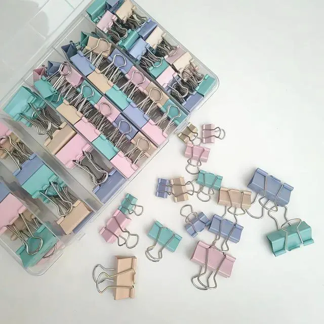 Alt view image 4 of 7 - Assorted Sizes Binder Clips Paper Clamps 106 Pcs Large,Medium,Small,X Small,Colored Paper Clips Office Supplies