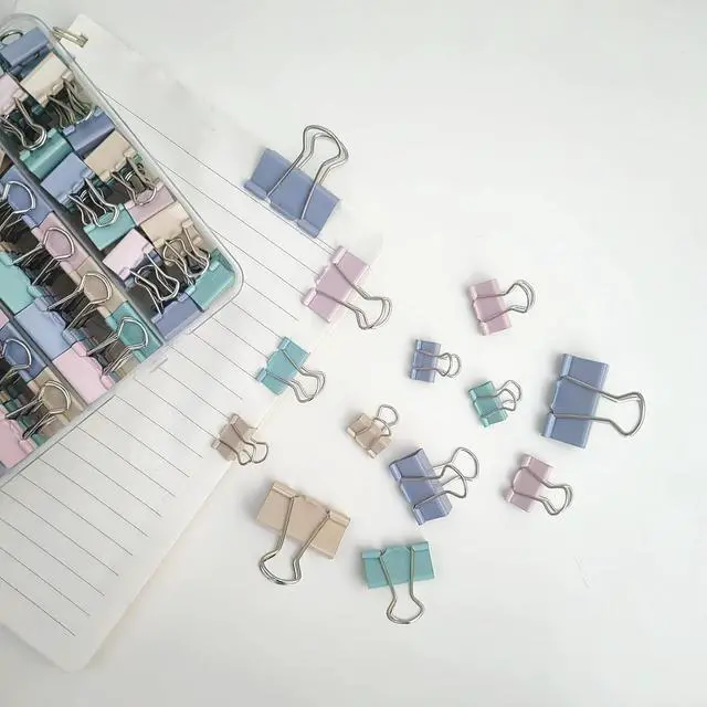 Alt view image 5 of 7 - Assorted Sizes Binder Clips Paper Clamps 106 Pcs Large,Medium,Small,X Small,Colored Paper Clips Office Supplies