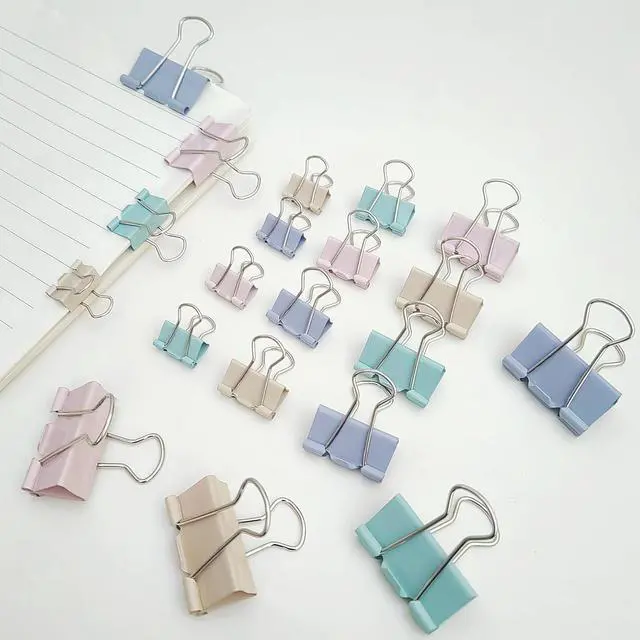 Alt view image 6 of 7 - Assorted Sizes Binder Clips Paper Clamps 106 Pcs Large,Medium,Small,X Small,Colored Paper Clips Office Supplies