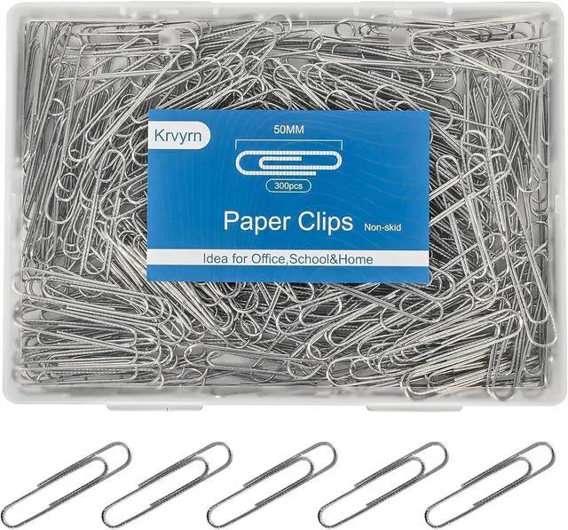 Main image of Large Paper Clips Non-Skid,2' Jumbo PaperClips,300 Pcs Metal Paper Clips.