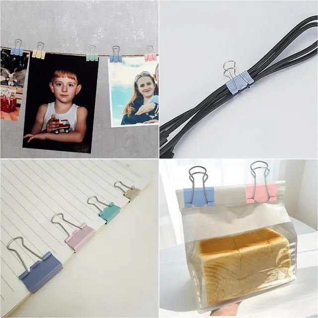 Alt view image 7 of 7 - Assorted Sizes Binder Clips Paper Clamps 106 Pcs Large,Medium,Small,X Small,Colored Paper Clips Office Supplies
