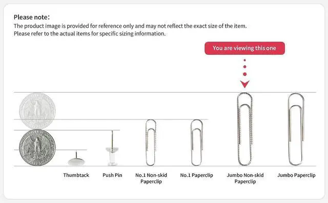Alt view image 7 of 7 - PAPERPAL Jumbo Non-Skid Paper Clips, 2 Inch (50 mm), 300 Count, Silver
