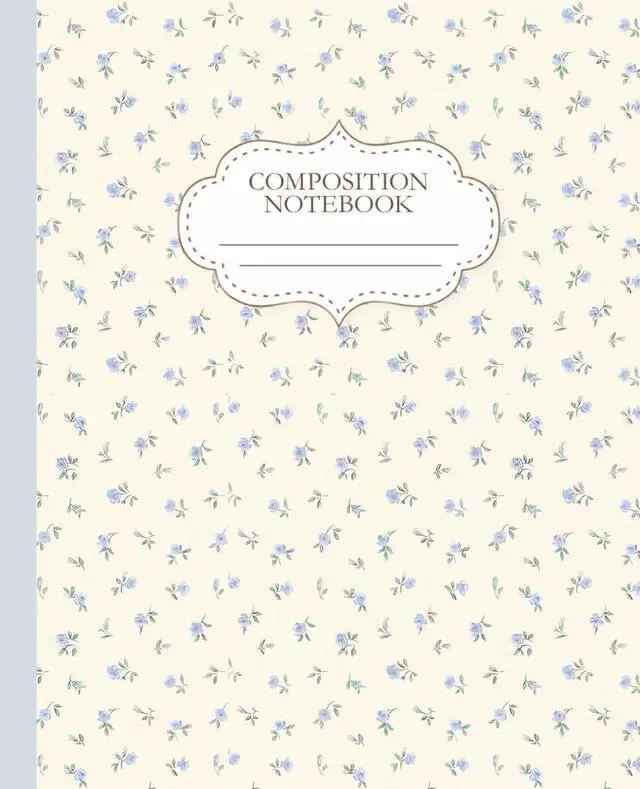 Main image of Blue Coquette Composition Notebook: Cute Flowers | College Ruled | 7.5 x 9.25" | 110 Pages