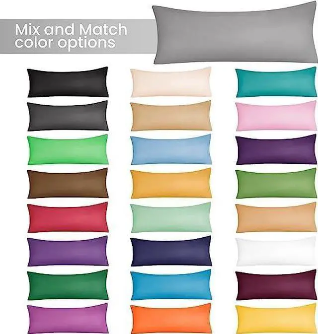 Alt view image 7 of 7 - EVOLIVE Body Pillow Cover 21"x54", Microfiber, Hidden Zipper (Pink)