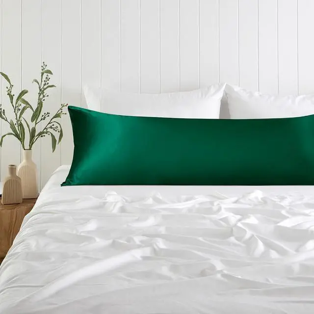 Alt view image 2 of 7 - BEDSUM Body Silky Satin Pillowcase - 1-Pack, 20x54, Dark Green