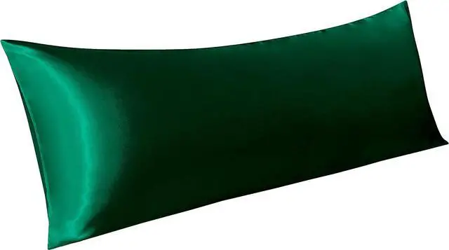 Main image of BEDSUM Body Silky Satin Pillowcase - 1-Pack, 20x54, Dark Green
