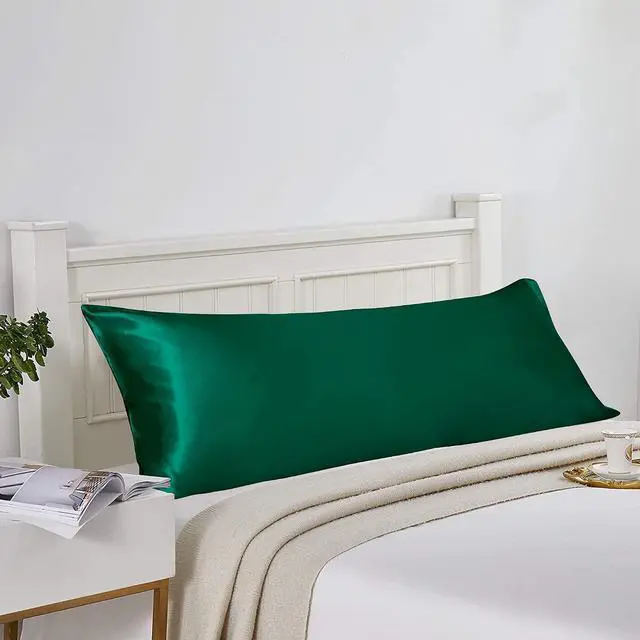 Alt view image 5 of 7 - BEDSUM Body Silky Satin Pillowcase - 1-Pack, 20x54, Dark Green