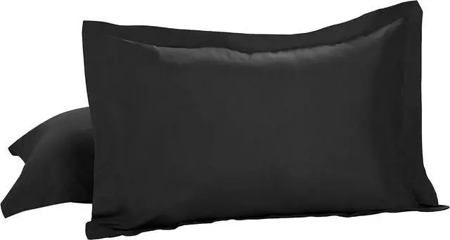 Main image of Todays Home Pillow Shams Soft Microfiber Tailored Classic Styling, Standard, Black (2 Pack)