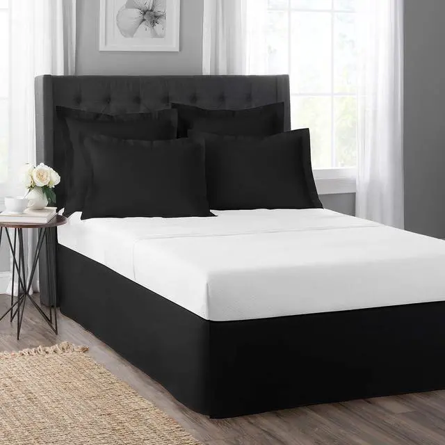 Alt view image 2 of 4 - Todays Home Pillow Shams Soft Microfiber Tailored Classic Styling, Standard, Black (2 Pack)