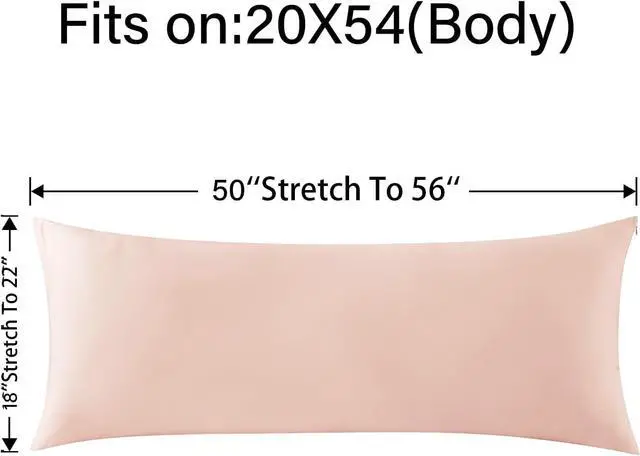 Alt view image 2 of 6 - WhatsBedding Cooling Body Pillow Cover, Zipper Closure, Pink, 20x54