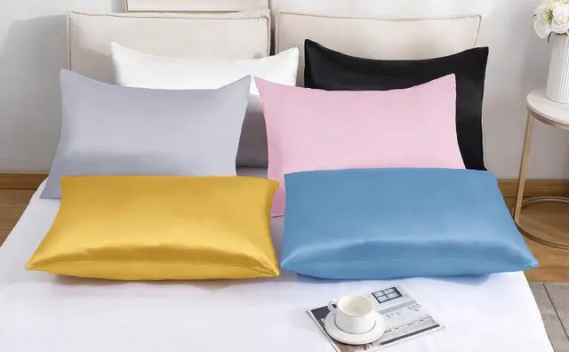 Alt view image 6 of 7 - Gold Satin Pillowcase, Similar to Silk Pillow Cases 20x26 inches