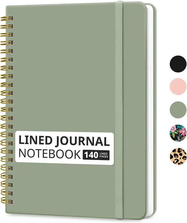 Main image of Taja Lined Spiral Journal Notebook for Women & Men, 140 Pages, College Ruled Hardcover Notebook for Work & Note Taking, Journals for Writing, A5(5.7" x 7.9") - Green
