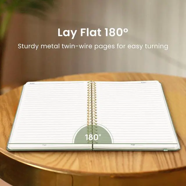 Alt view image 4 of 7 - Taja Lined Spiral Journal Notebook for Women & Men, 140 Pages, College Ruled Hardcover Notebook for Work & Note Taking, Journals for Writing, A5(5.7" x 7.9") - Green