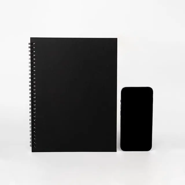 Alt view image 3 of 7 - DSTELIN 10 inch x 7.5 inch, 100GSM, Blank Spiral Notebook, 2-Pack, Soft Cover, Sketch book, 120 Pages / 60 Sheets, (Black)