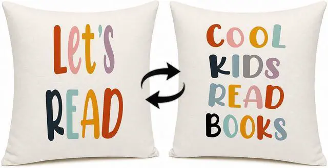 Main image of Rusenbao Kids Classroom Reading Corner Decor Throws Pillows Covers 18 x 18