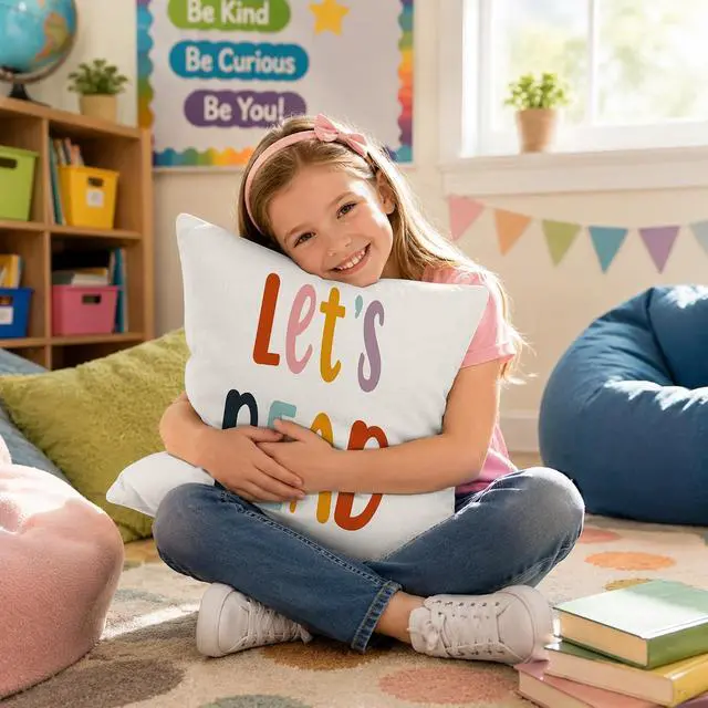 Alt view image 4 of 5 - Rusenbao Kids Classroom Reading Corner Decor Throws Pillows Covers 18 x 18