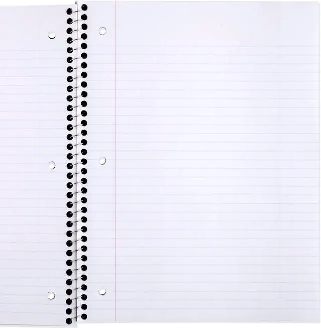 Alt view image 3 of 6 - Mead Spiral Notebook, 6 Pack, 1 Subject, College Ruled Paper, 7-1/2" x 10-1/2", 70 Sheets per Notebook, Assorted Bright Colors (830050-ECM)