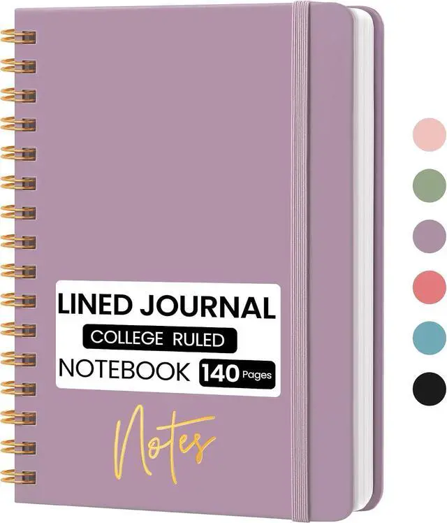 Main image of Lined Spiral Journal Notebook, A5 College Ruled Notebook for Note-Taking