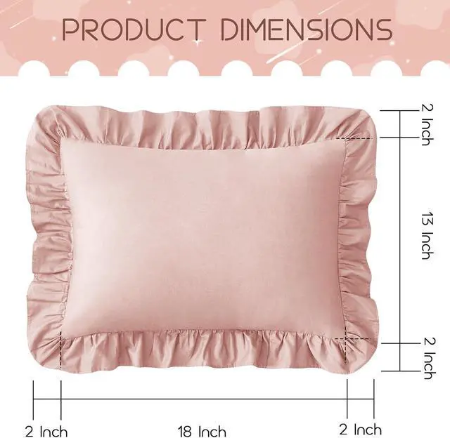 Alt view image 3 of 7 - KKJIAF Cotton Toddler Pillowcase 13"x18" Set of 2, Pink