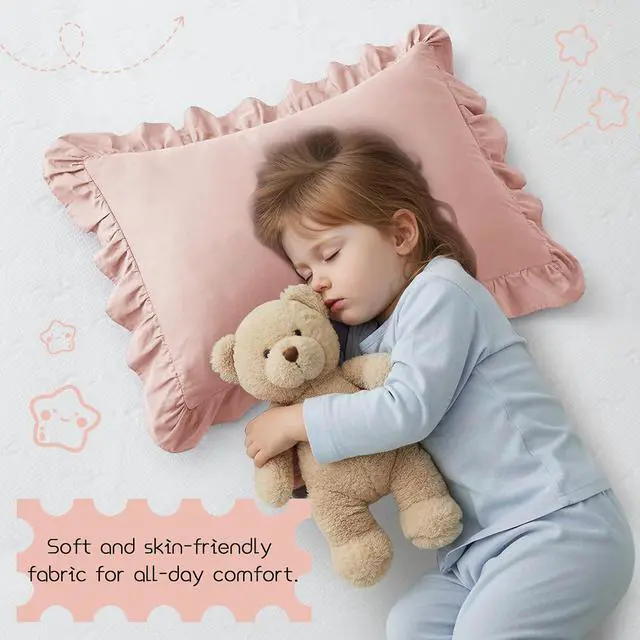 Alt view image 2 of 7 - KKJIAF Cotton Toddler Pillowcase 13"x18" Set of 2, Pink