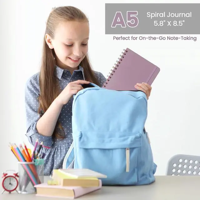 Alt view image 6 of 6 - Lined Spiral Journal Notebook, A5 College Ruled Notebook for Note-Taking