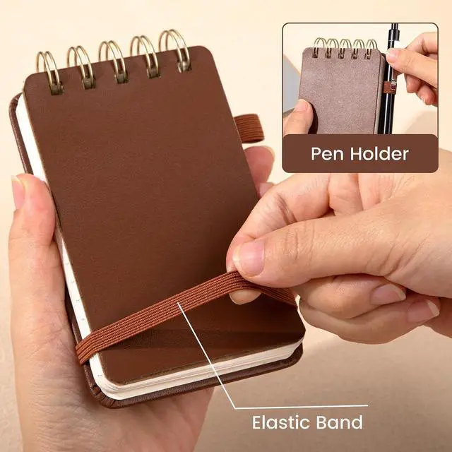 Alt view image 5 of 7 - Yoment Small Notebooks 3x5 Leather Pocket Notepad 150 Pages Top Notebook