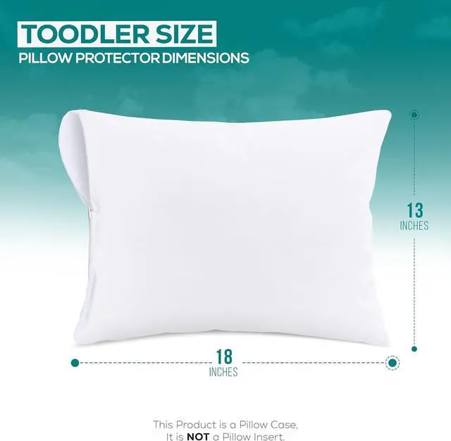 Alt view image 2 of 7 - Set of 2 Pillow Protectors with Zipper Toddler Size, Pillow Covers