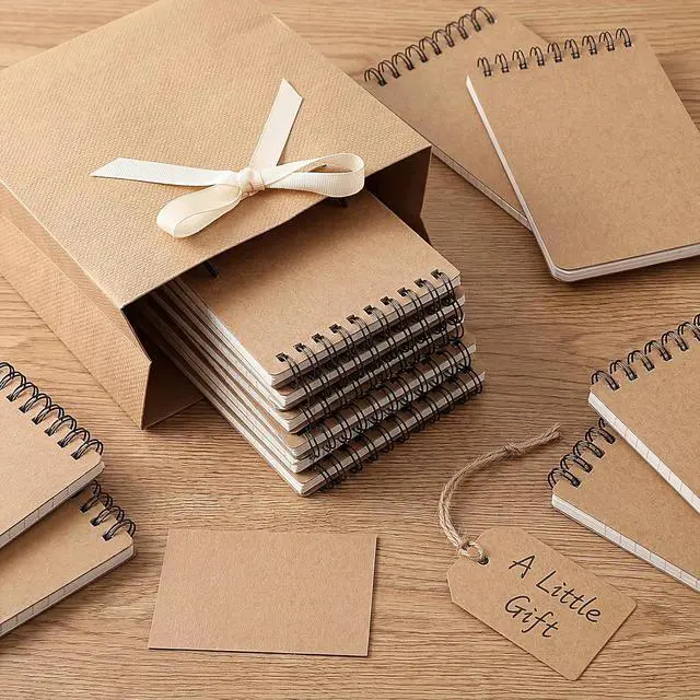 Alt view image 7 of 7 - BESARME 10 Pack Small Spiral Notepads, 3x5 Kraft Lined Pocket Notebook