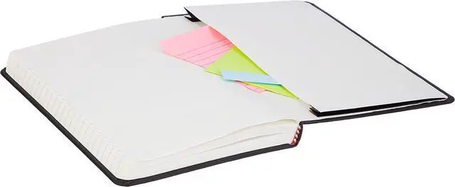 Alt view image 6 of 7 - Amazon Basics Classic Lined Writing Notebook for Note Taking and Journaling, Hardcover with Elastic Closure, 240 Pages, 5" x 8.25", Black