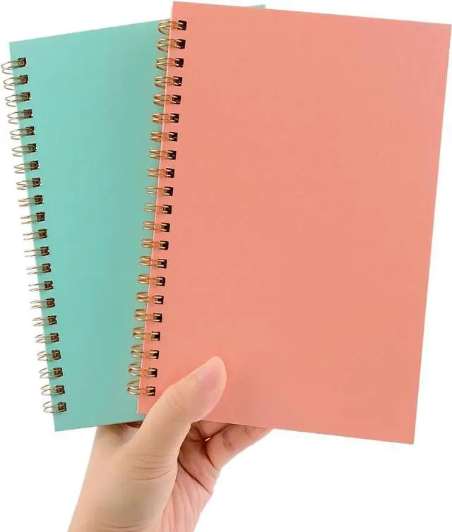 Main image of DSTELIN Sketch Coil Notebook Set, 120 Pages (60 Sheets), 2-Pack with 1 Pink and 1 Green Hardcover, 1150GSM Cardstock, 7.5 x 5.1 Inches, 100GSM Paper