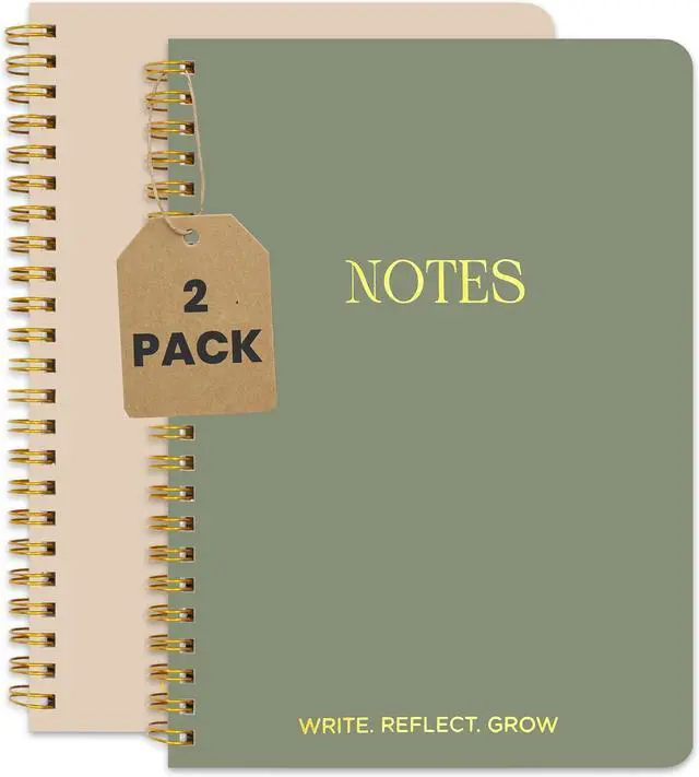 Main image of Decorably 2 Pack Gold Foil 5.8x8in Aesthetic Journaling Notebooks for Work
