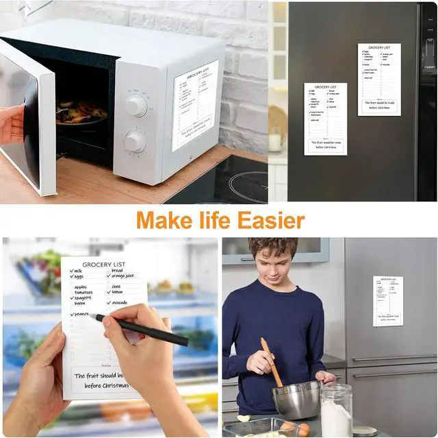 Alt view image 6 of 7 - Joyberg Grocery List Magnet Pad for Fridge, 2 Pack Magnetic Notepads for Refrigerator, Magnetic Grocery List Pad for Fridge, Full Magnet Back Shopping Lists, 60 Sheets Per Note Pads