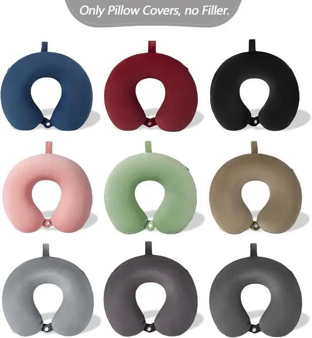 Alt view image 7 of 7 - Travel Neck Pillow Cover, U Shaped Neck Pillow Case, Coffee