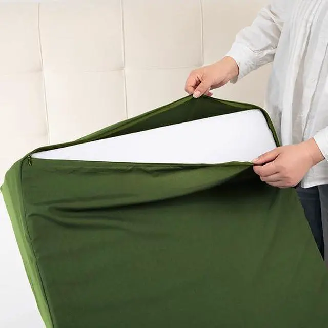 Alt view image 3 of 7 - Dark Olive Green Wedge Pillow Case Cover with Zipper, 25"x25"x10"