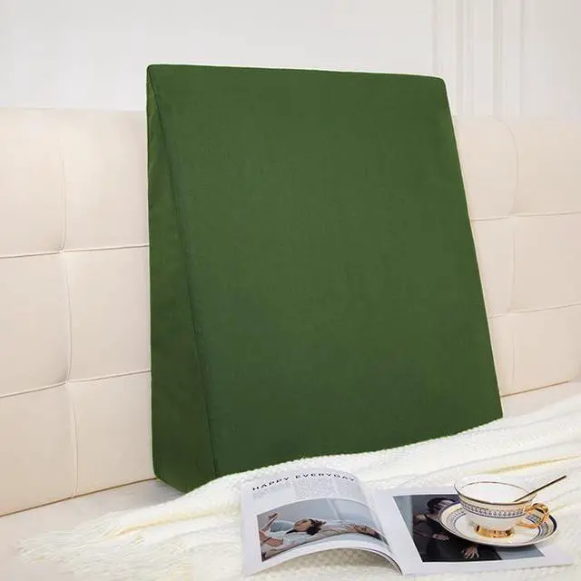 Alt view image 4 of 7 - Dark Olive Green Wedge Pillow Case Cover with Zipper, 25"x25"x10"