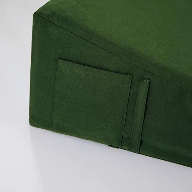 Alt view image 5 of 7 - Dark Olive Green Wedge Pillow Case Cover with Zipper, 25"x25"x10"